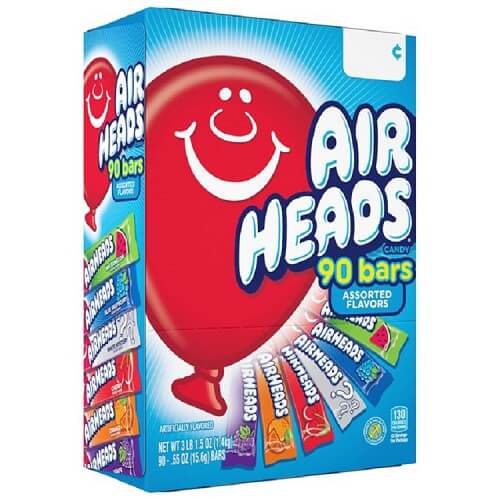 Airheads Cherry Taffy Bars 36 Count Box Taffy Candy